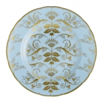 Harlequin Duck Egg Blue Salad Plate 8\ 8\ Diameter

Country of Origin:  Made in England
Materials:  Fine Bone China
22 Carat Gold

Care & Use:  Dishwasher safe, although handwashing is advisable
Not suitable for microwave use